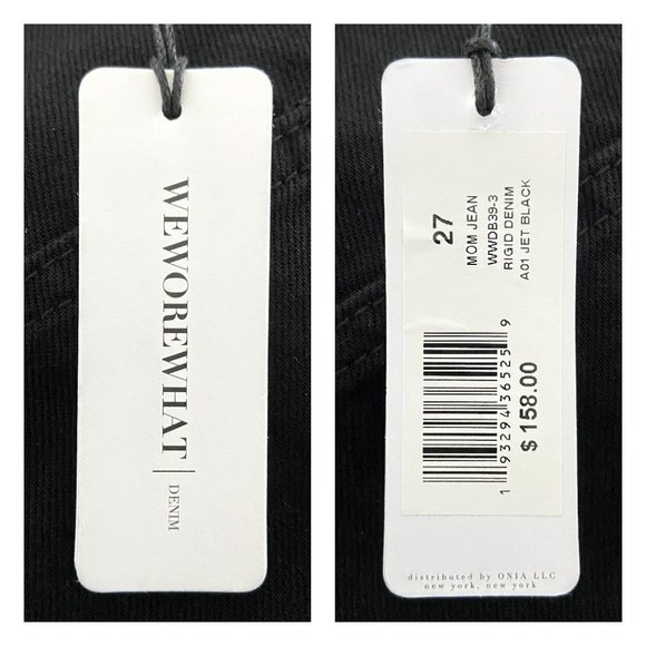 🌺SOLD🌺 NWT WeWoreWhat | Black High Waisted Straight Leg Mom Jeans 27 - Picture 6 of 7